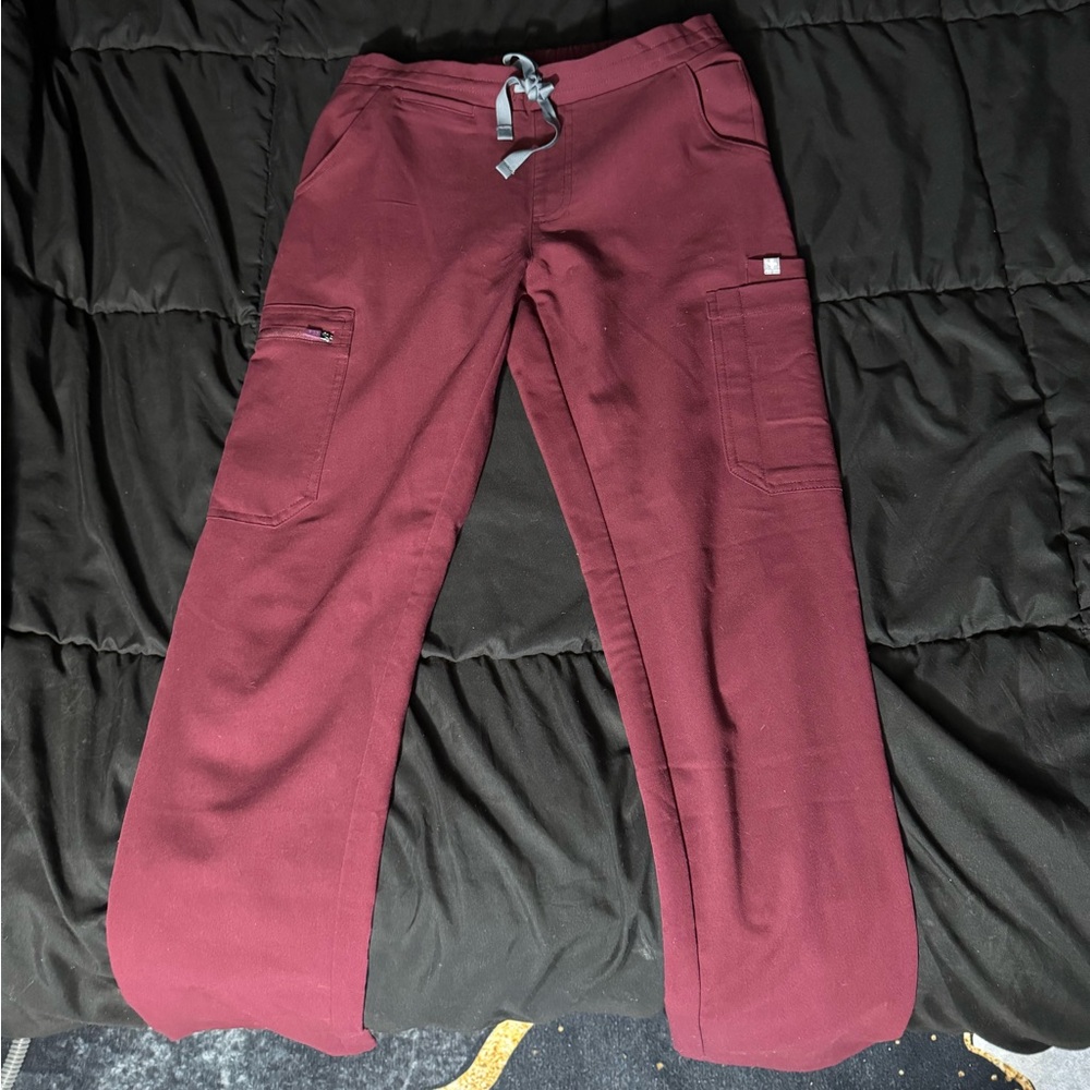 Figs Yola Scrub Bottoms Burgundy